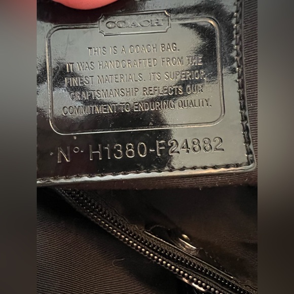 Coach Signature Stripe Python Print Carryall Handbag Black EUC - Picture 3 of 8